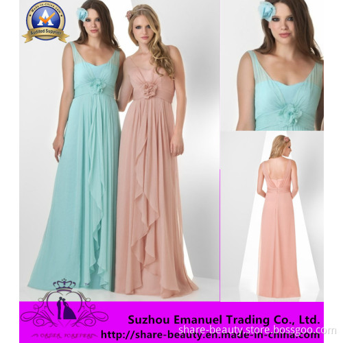 No Risk Shopping Plus Size Bridesmaid Dresses Chiffon Spaghetti Hand Made Flower 2014 Cheap